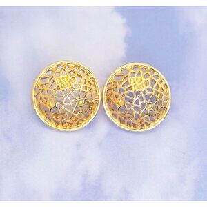Avon Vintage Golden Circles Stud Earrings - S26